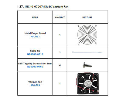 Kit SC Vacuum Fan - 1NC40-67007