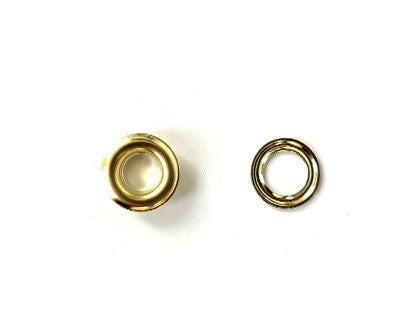 Occhielli in ferro placcato in ottone con rondelle (1.000 coppie) - per presse manuali