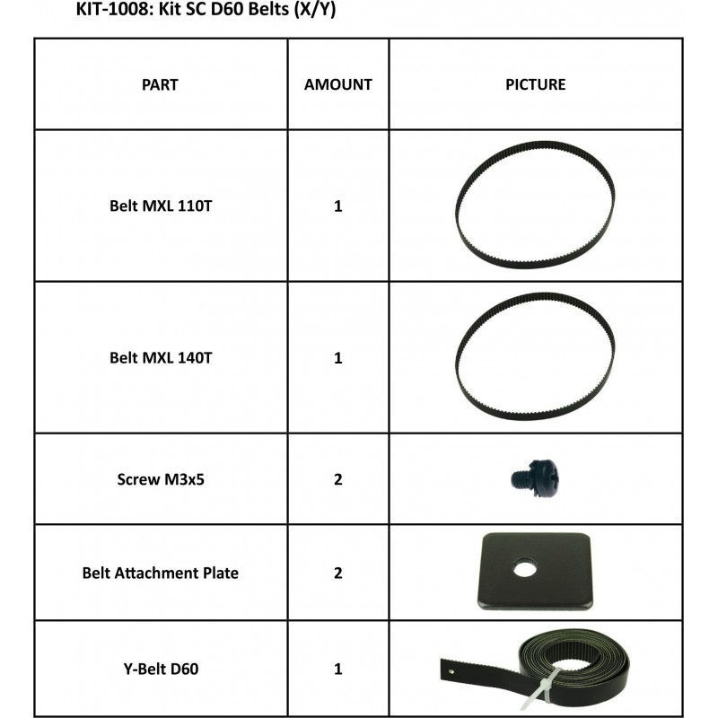 Summa KIT-1008 - Kit cinghie SC D60 (X/Y)