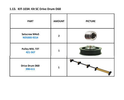 KIT SC Drive Drum D60- KIT-1034
