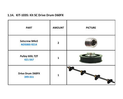 KIT SC Drive Drum D60 FX - KIT-1035