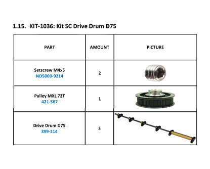 KIT SC Drive Drum D75 - KIT-1036