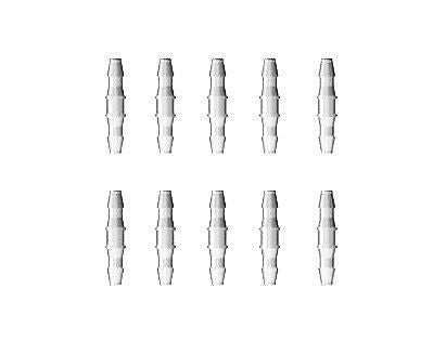 Raccordo dritto in nylon bianco per tubo ID 2.4mm (20 pezzi)