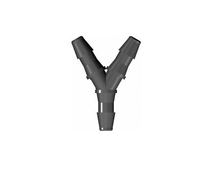 Raccordo a Y per tubo ID 6.4MM Nylon Nero (10 pz)