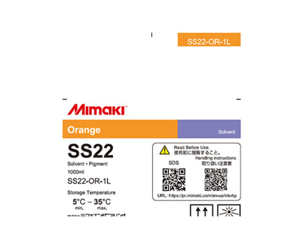 Mimaki SS22 Solvent Ink (1000ml bag) Orange - SS22-OR-1L