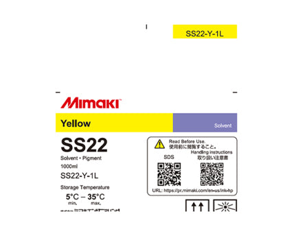 Mimaki SS22 Solvent Ink (1000ml bag) Yellow - SS22-Y-1L