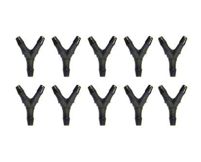 Raccordo a Y per tubi ID 1.6MM Nylon nero (20 pz)