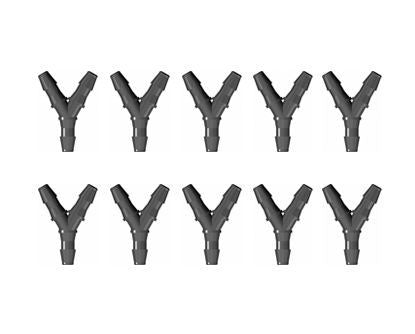 Raccordo a Y per tubo ID 3,2MM Nylon Nero (20 pezzi)