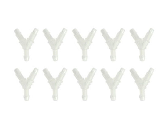 Raccord en Y pour tuyau DI 6,4 mm en nylon blanc (20 pièces)